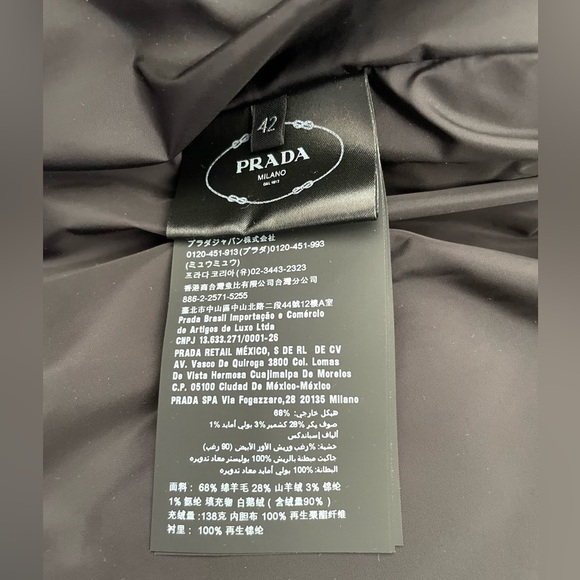 Prada women Logo Intarsia Zip-Up Padded Jacket NWT - Picture 9 of 10